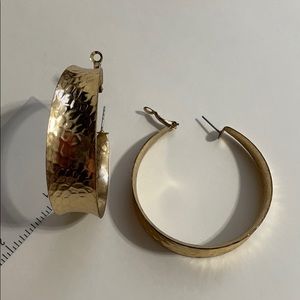 Gold Patterned Hoop Earrings